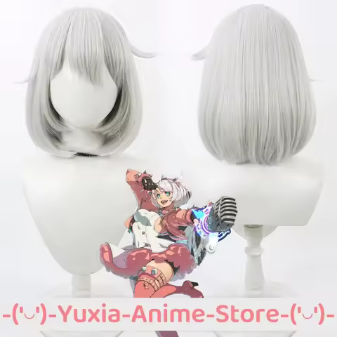 Guilty Gear Elphelt Valentine Cosplay Wig Anime Game Roleplay Party Costume Prop Synthetic Hair Heat Resistant Fiber