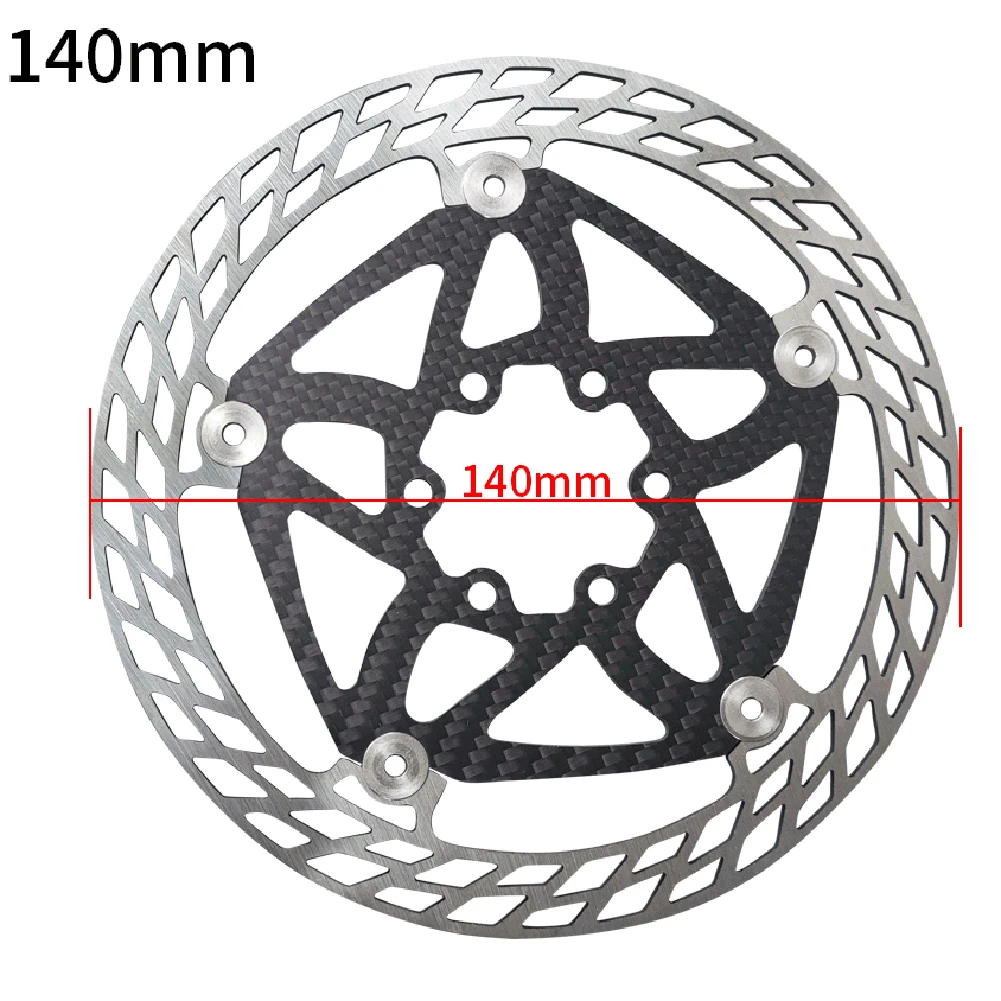 1pc Brake Bicycle Disc Mountain Road Bike Carbon Fiber 160/180mm Ultralight Floating Six-nail Disc Brake Accessories