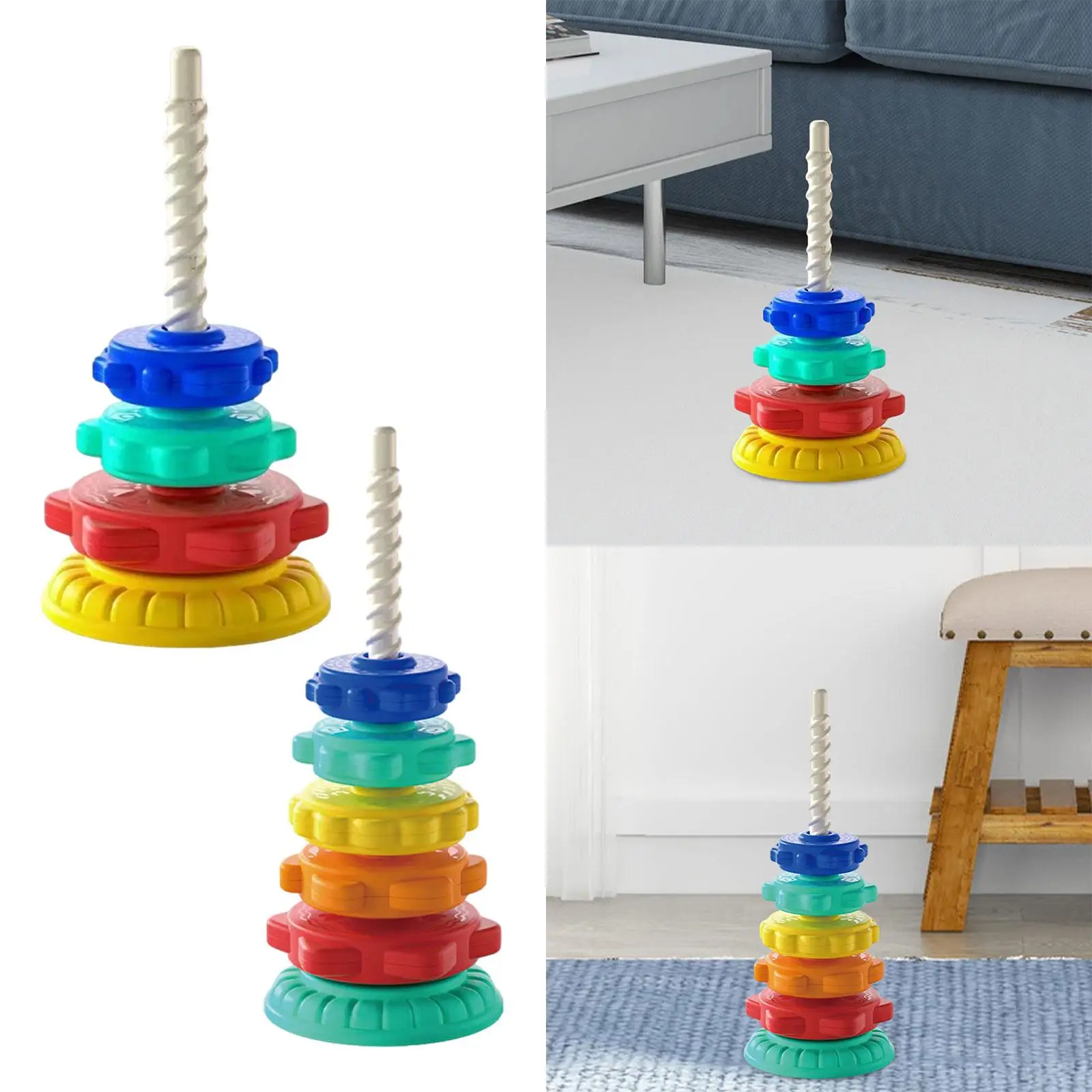 レインボータワーおもちゃ 感覚おもちゃ 運動能力開発おもちゃ レインボーホイールおもちゃ おもちゃ 1-