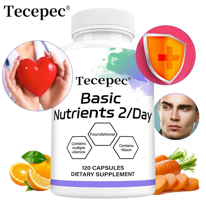 Vitamin Capsules, Essential Nutritional Supplement for Body Wellness, Brain Heart Skin Energy & Immune Support for Men & Women