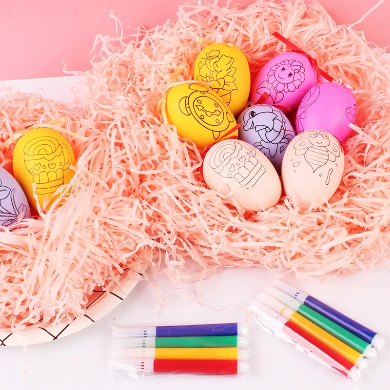 Quebra-cabeça criativo de ovos de Páscoa pintados à mão para crianças, brinquedos práticos coloridos DIY, prêmios divertidos do jardim de infância, presentes de festa, 3 conjuntos