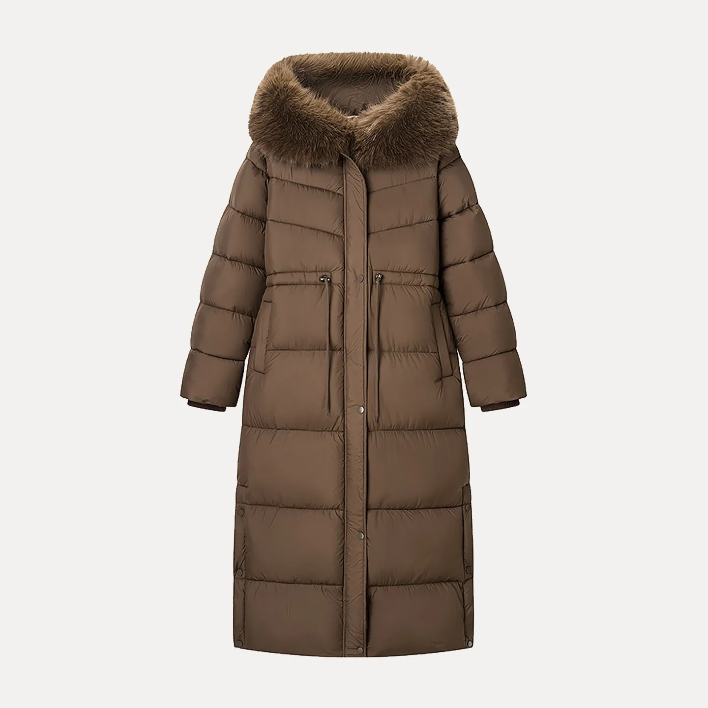 Elegancka długa kurtka z zamkiem błyskawicznym, wkładana przez głowę, odzież wierzchnia damska, zimowa, nowość 2025, osobowość, prosty styl, uniwersalna.