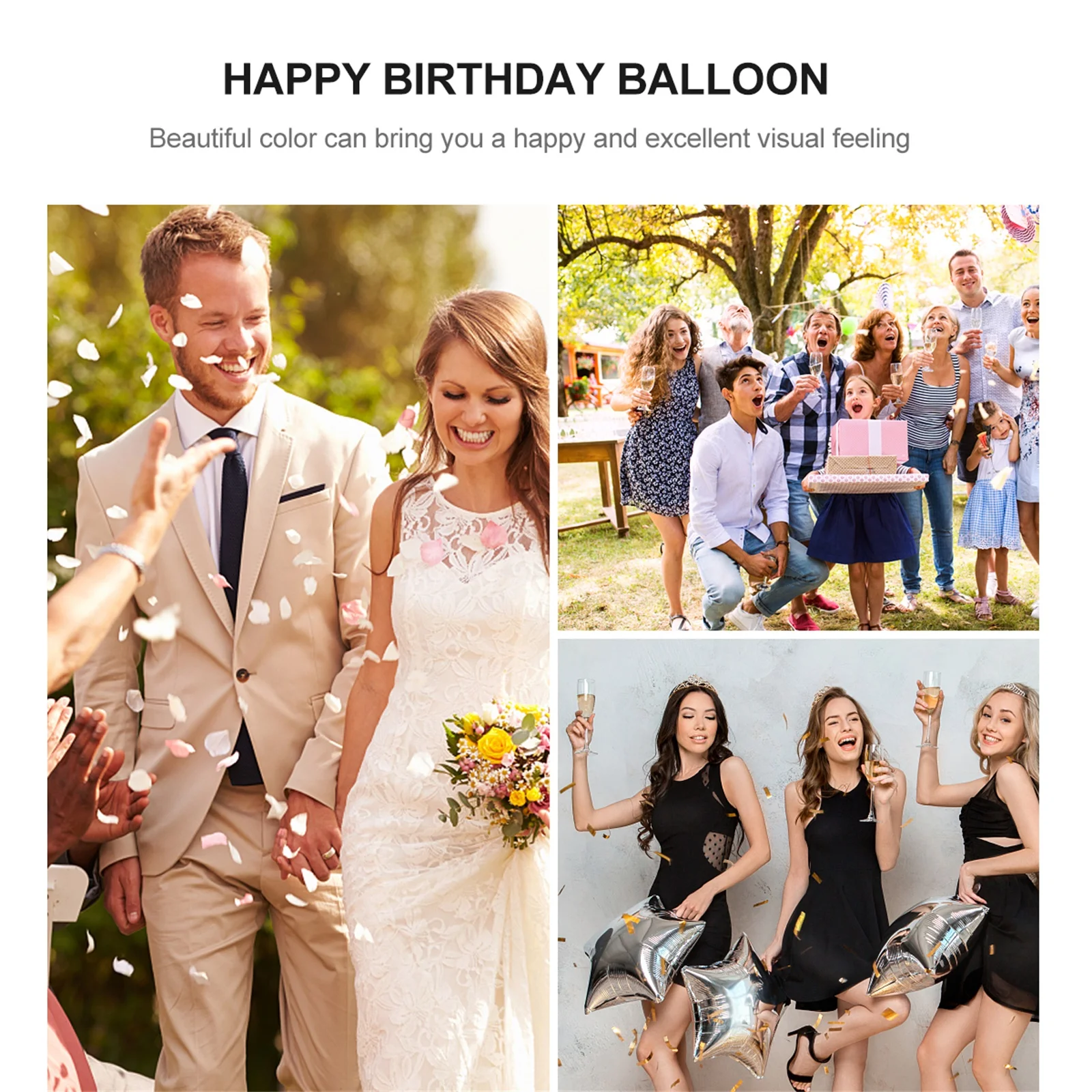 

Birthday Balloon Set Happy Visual Feeling Balloons Aluminium Film Party Backdrop Aluminum Foil Ornament Photo Props for