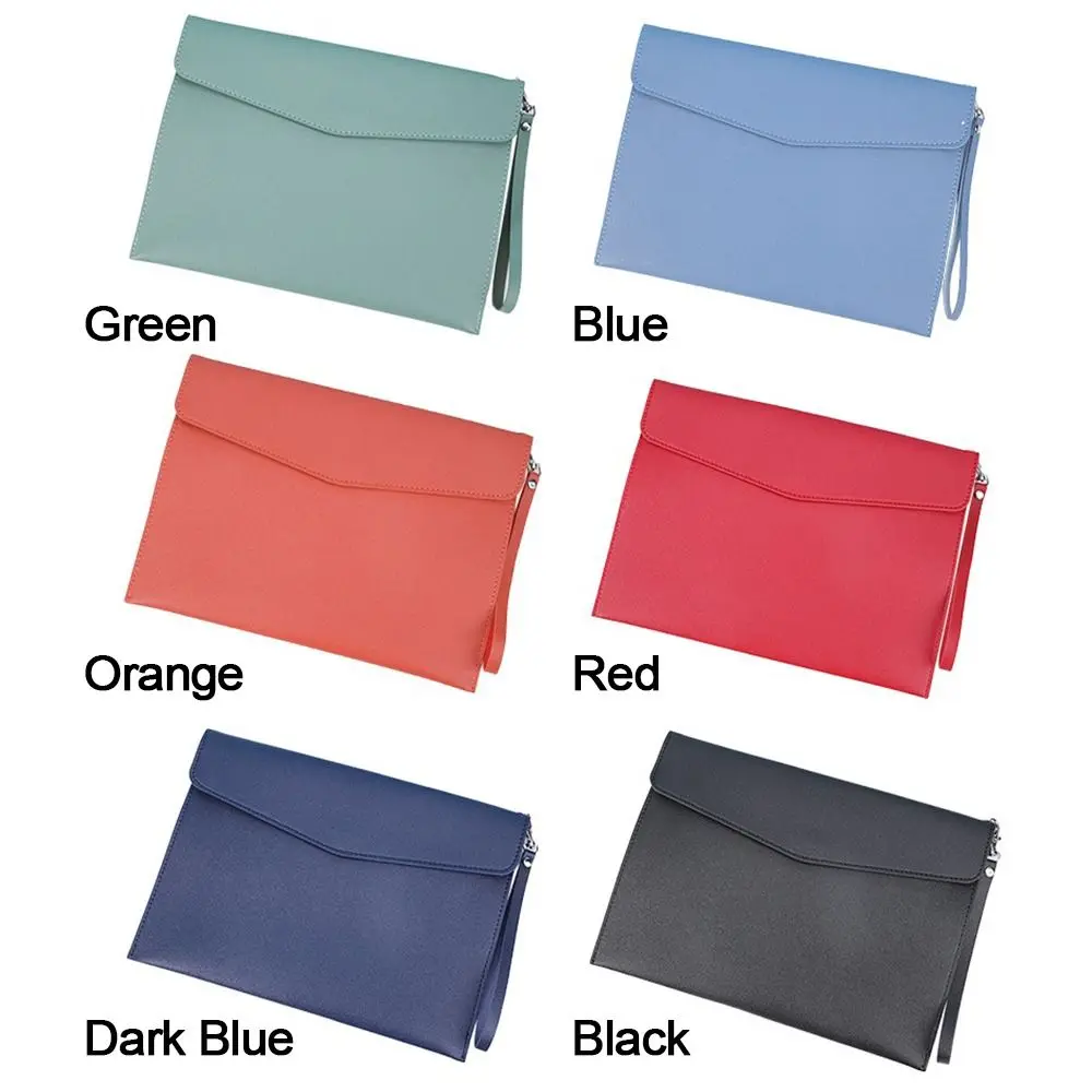 A4 Envelope Folder Leather Leather Document Pouch A4 A5 Large Capacity Briefcase With Handle Document Bag School Office