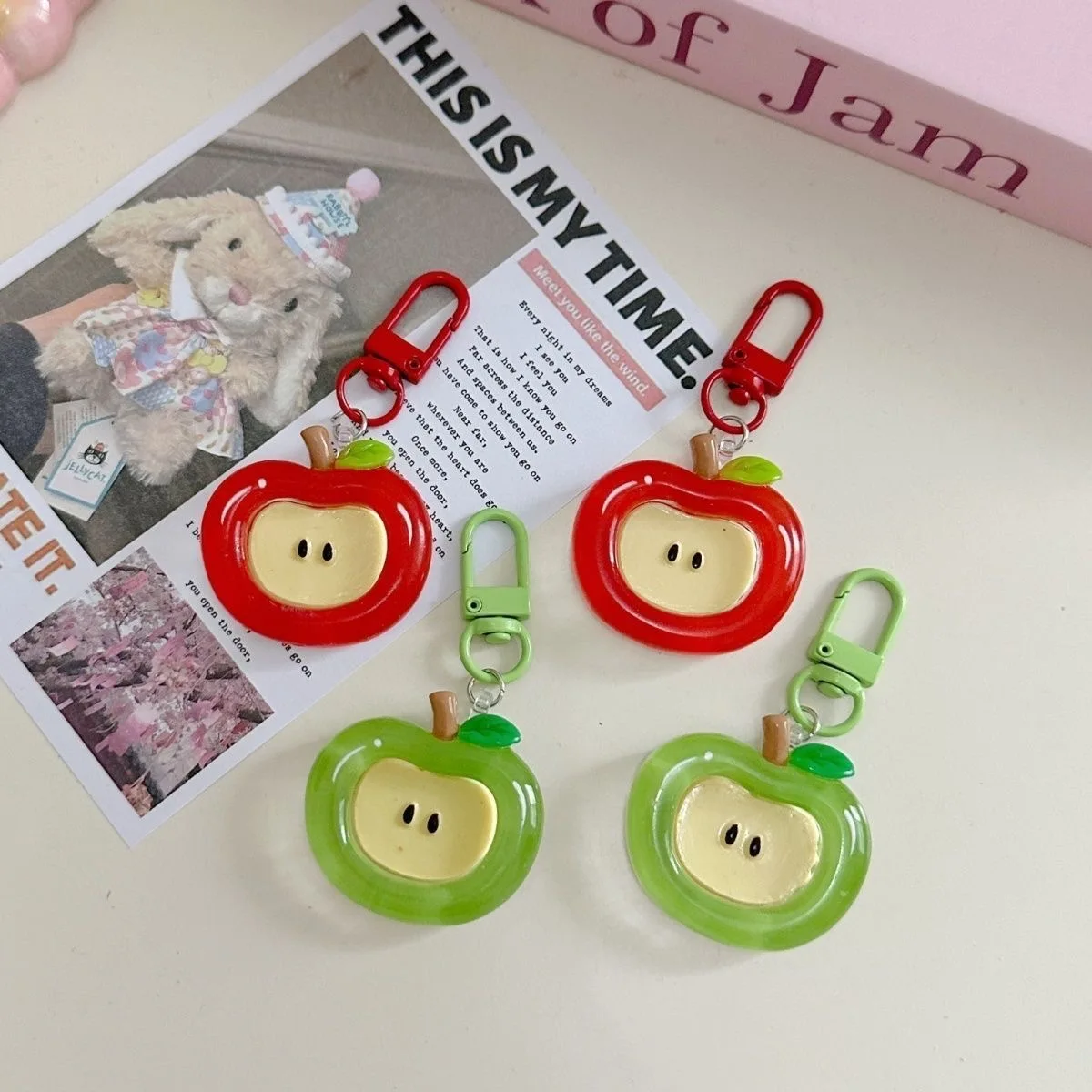 Вкусный брелок с большим яблоком, милый и милый мультяшный кулон, новые аксессуары для пар, универсальный для подруг