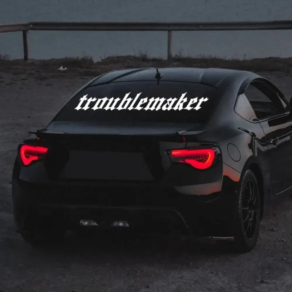 Troublemaker Letter Car Front Windshield Stickers Auto Rear Window Waterproof Vinyl Decals DIY Racing Body Creative Decoration