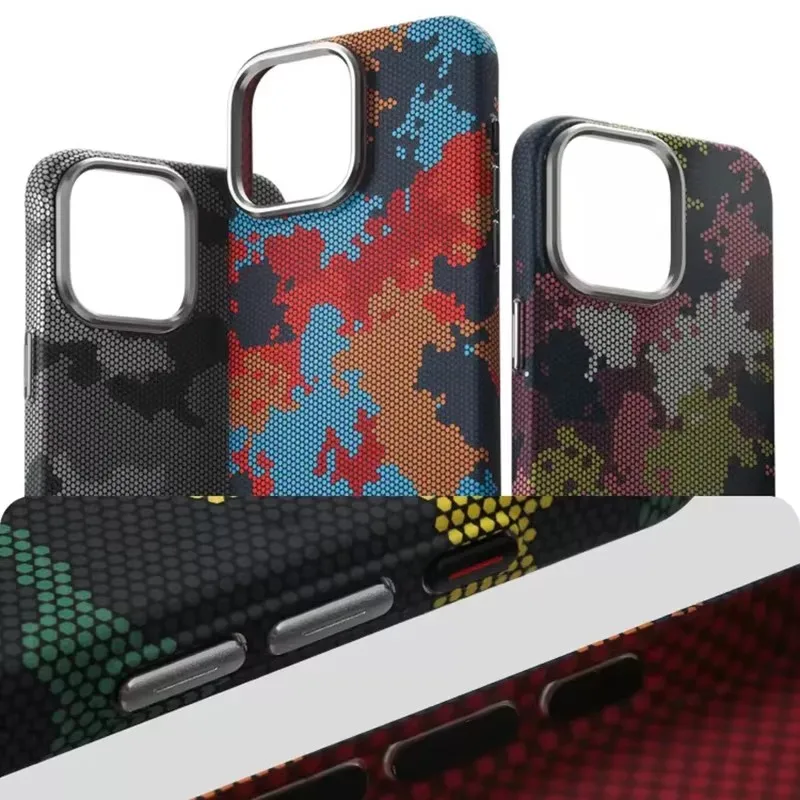 Case Kevlar Camouflage Magnetic Attraction Lightweight For Apple 16 15promax 14pro 13 Pc Hard case Metal Individual Buttons