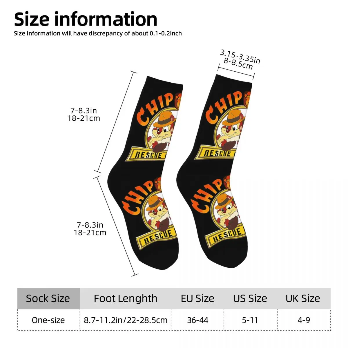 Chip 'N' Dale Park Life Socks Harajuku Sweat Absorbing Stockings All Season Long Socks Accessories for Man Birthday Present