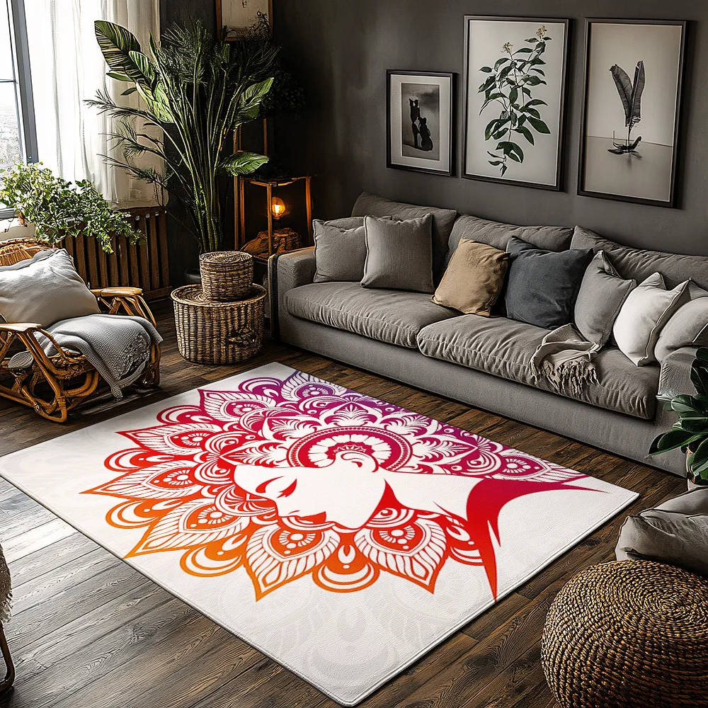 

Boho Rug Indoor Outdoor Mat Washable Non Slip Area Rug Living Room Bedroom Decor Modern Geometric Pattern Home Accent Carpet Gif