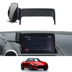 for Mazda MX-5 2016-2023 ND MX5 Miata Roadster Phone Holder Screen Fixed Navigation Bracket Base Wireless Charging Accessories