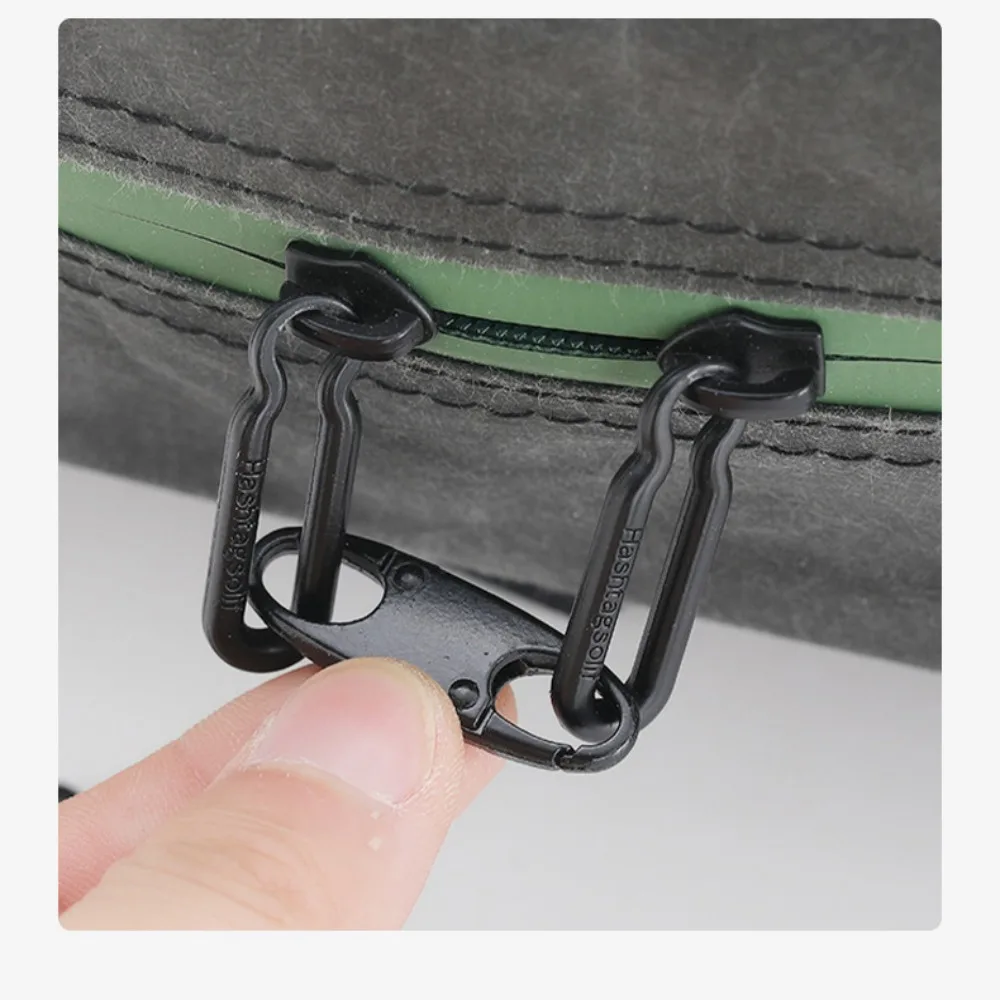 8 Pcs Easy To Use Black Zipper Lock Clip Silver Detachable Carabiner Clip Metal Fix Zip Puller Backpacks