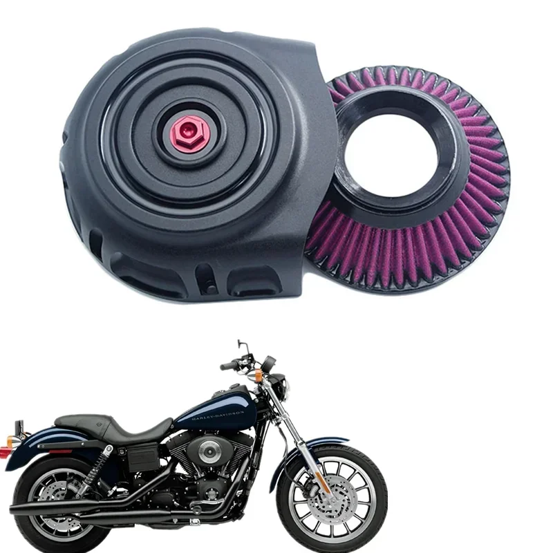 for Harley Dyna 2000 - 2017 Softail 2000 - 2015 Touring 2000 - 2007 Fitment-B Air Cleaner Intake Filter Cnc Cut Kit Black