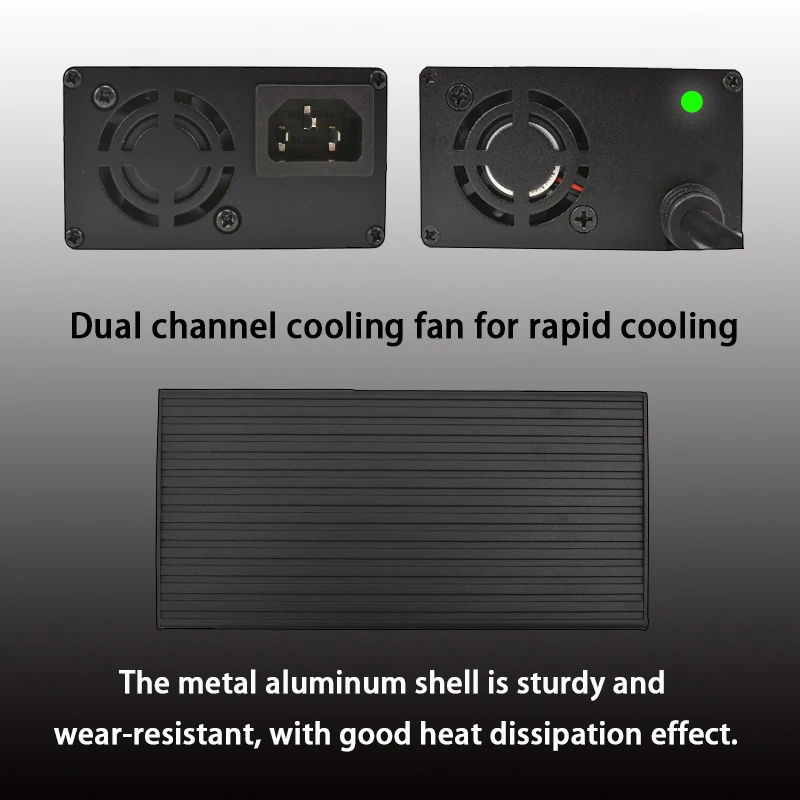 Carregador de bateria lifepo4 de 14.6v 20a com ventilador de refrigeração para 4S 12v 12.8v bateria de fosfato de ferro de lítio com plugue ue/eua/reino unido/au