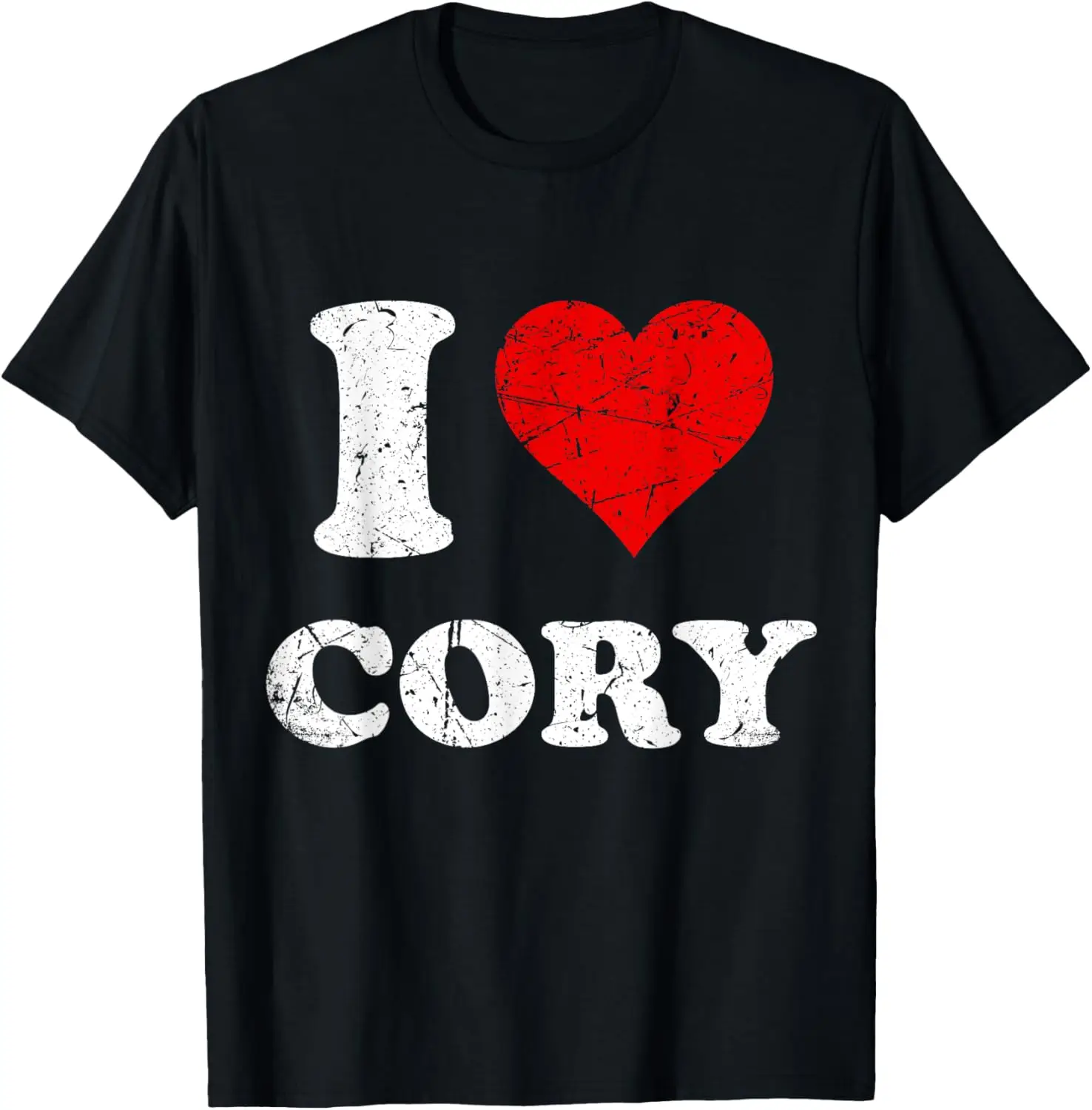 

Distressed Grunge Worn Out Style I Love Cory T-Shirt