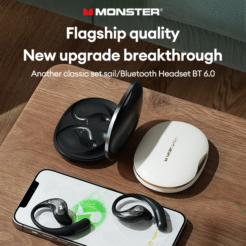 Monster GT27 OWS Bluetooth6.0 سماعة أذن مفتوحة الأذن سماعات رأس لاسلكية صوت ستيريو سماعة الألعاب لنظام Android iOS