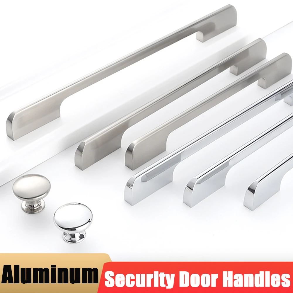 

Aluminum Alloy Security Door Handles Lengthen Cabinet Door Handle Modern Decorative Drawer Flush Handles