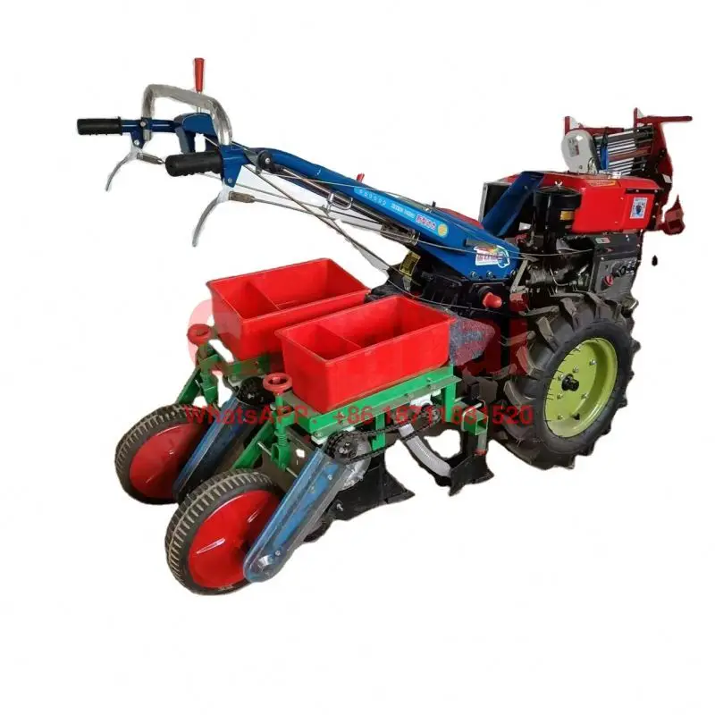 Farm machinery walking tractor with corn planter soybean seeder with fertilizing machine