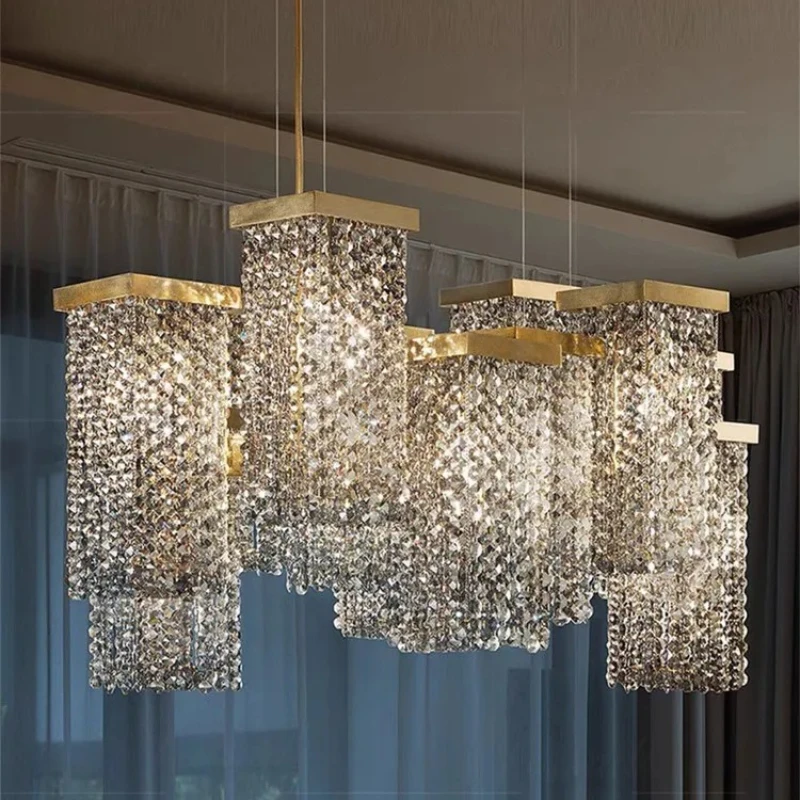 

Nordic Crystal Led Pendant Lights for Living Dining Room Kitchen Food Tables Bedroom Chandelier Home Decor Light Fixture