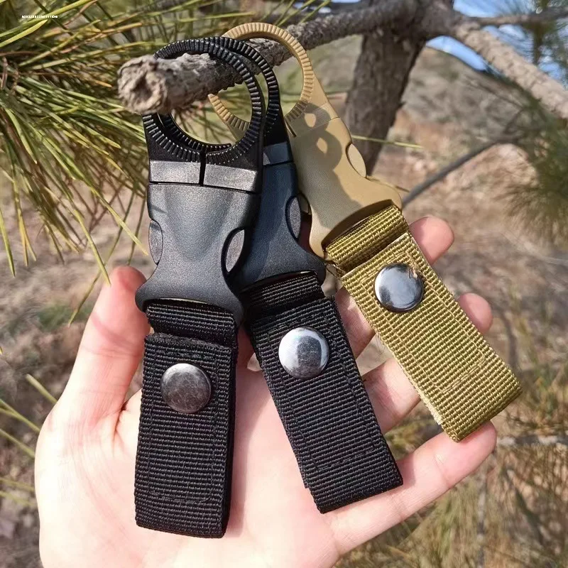 TARKA Camping Water Bottle Hook Carabiner Belt Backpack Hanger Hooks Clip Multifunction Water Bottle Nylon Webbing Buckle Hook image 6