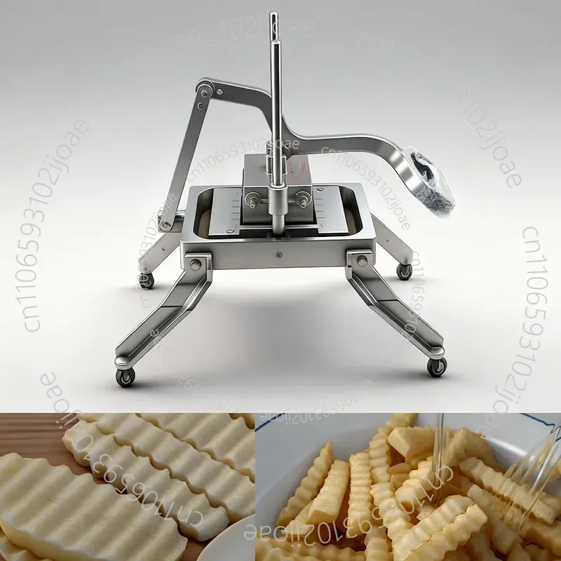 Household and Commercial Aluminum Alloy Vegetable Machine, Wolf Tooth Potato Slicer, Multi-functional Fruit and Vegetable