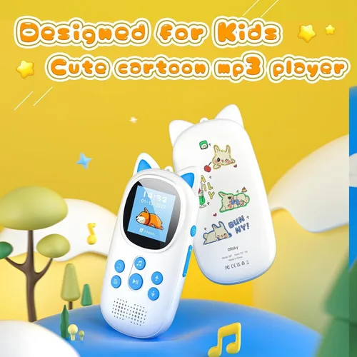Imagen 2 del producto Reproductor de MP3 de diseño lindo para niños con altavoz HD, reproductor de Mp3 para niños Bluetooth 5.0 de 32 GB, con radio FM, grabadora de voz