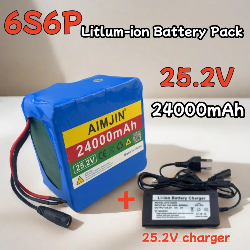 

6S6P 25.2V 24Ah lithium-ion battery pack built-in BMS protection, for bicycle engines,Outdoor Power Supplies etc with charger