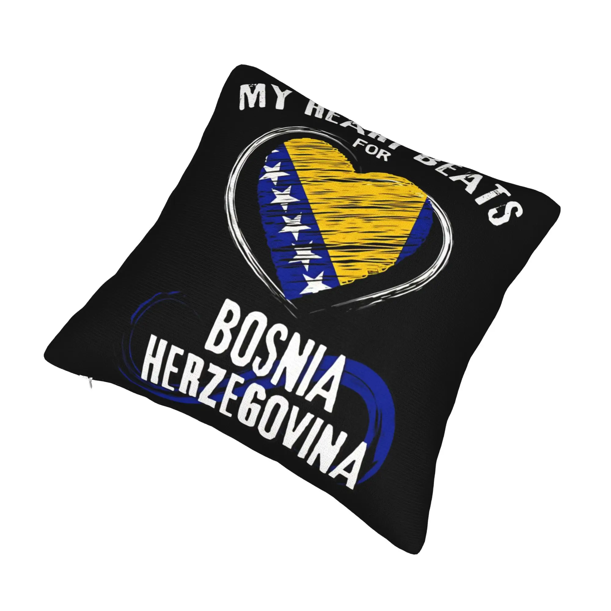 Decorative Pillowcases Bosnia and Herzegovina Flag Accessories Bedroom  Pillow Case Cover Square Multi-Size