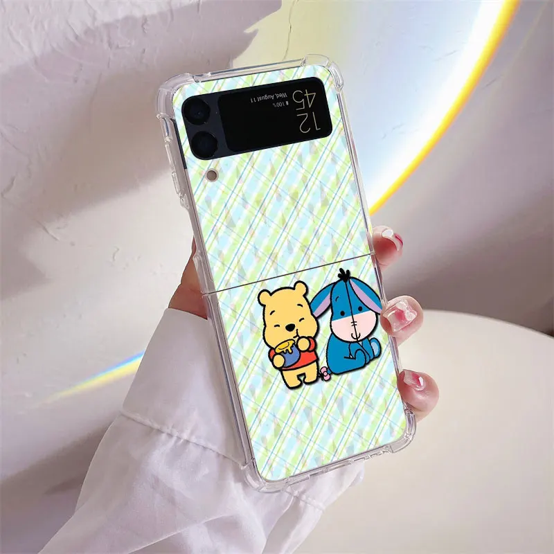 Disney Bear Winnie eeyore Air Bags Bag Funda Silicone Phone Case for Samsung Galaxy zflip Z Flip 3 Z Flip 4 5G ZFlip3 ZFlip4