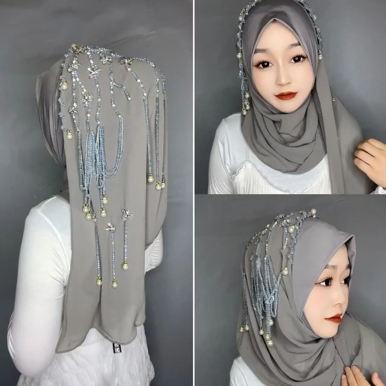 

Abaya Hijab Muslim Women Shawl Lace Headscarf Luxury Tassels Scarf Malaysia Prayer Kufi Islam Saudi Arabia Turban 05487