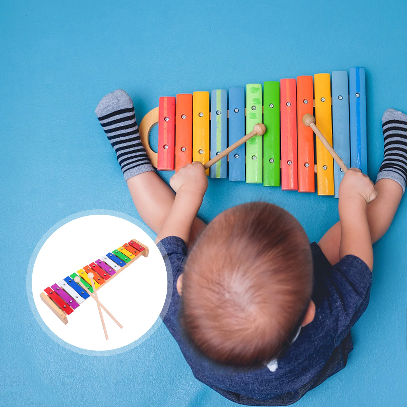 

15 Notes Percussion Musical Toys Toddler Glockenspiel for Toddlers Xylophone Children's Early Educational Wood Instruments Kids