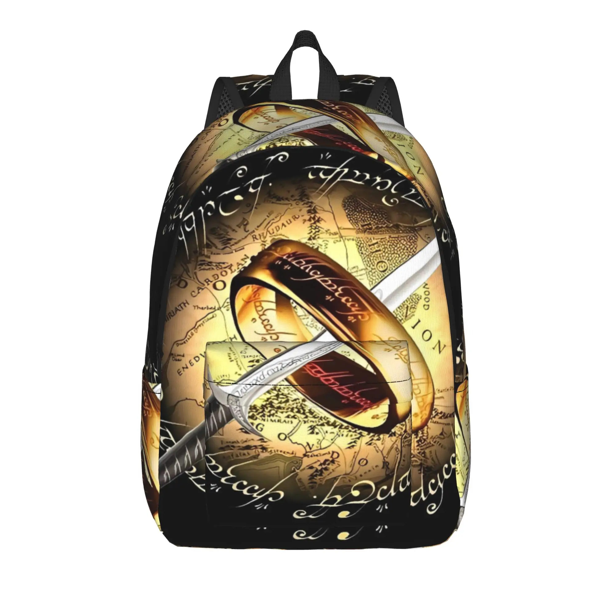 L-Lords Of The R-Rings Middle Earth Backpack  Cool Backpacks Boy Outdoor Style Lightweight High School Bags Colorful Rucksack