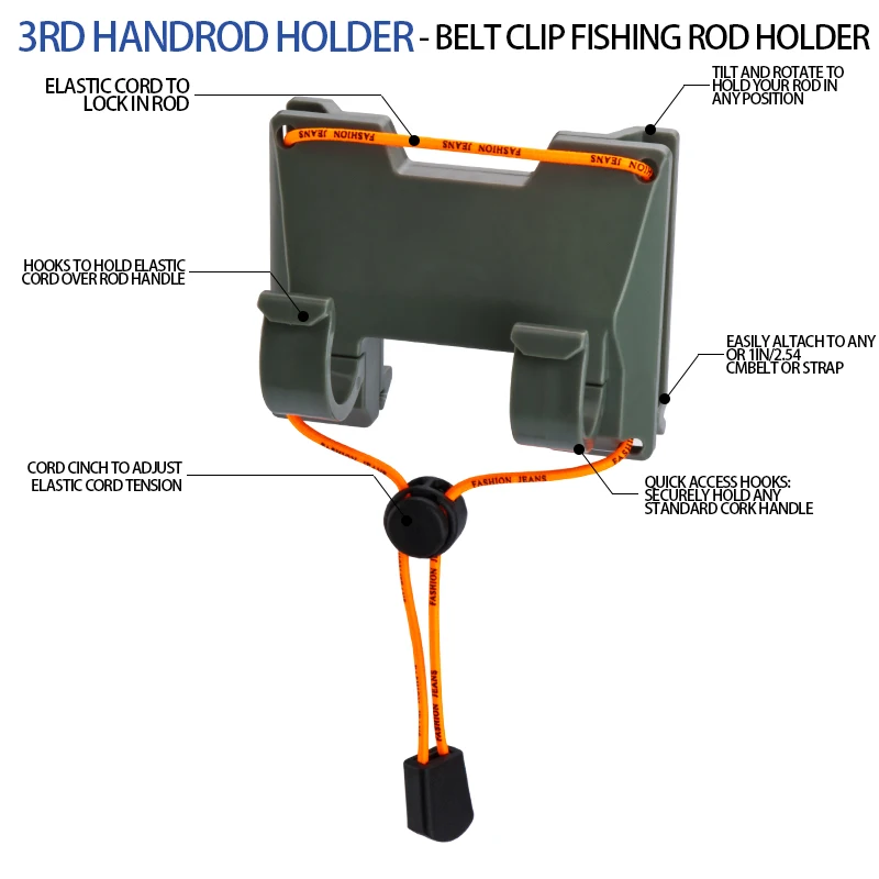 Suporte de Cinto para Celular DEUKIO para Uso Externo com Sistema de Trava Deslizante Mãos-Livres e Rotação 360° °   Rotação para Varas de Pesca com M
