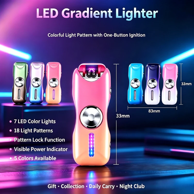 

New Fidget Spinner Dual Arc Plasma Lighter LED Light USB Rechargeable Metal Windproof Flameless Stress Relief EDC Gadget
