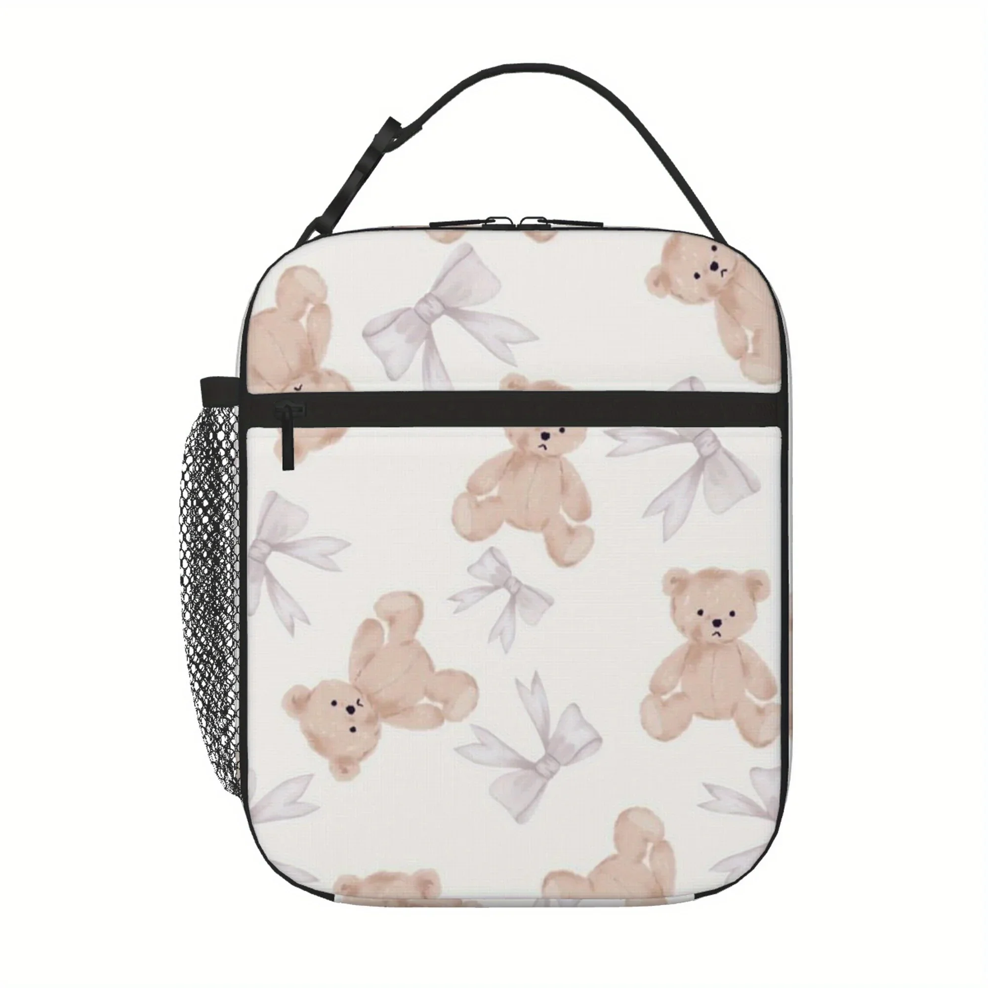 1pc a Thermal Bag Featuring a Design of Teddy Bears And Bows, Suitable for Insulation. This Bag Is Not Intended for Direct Food