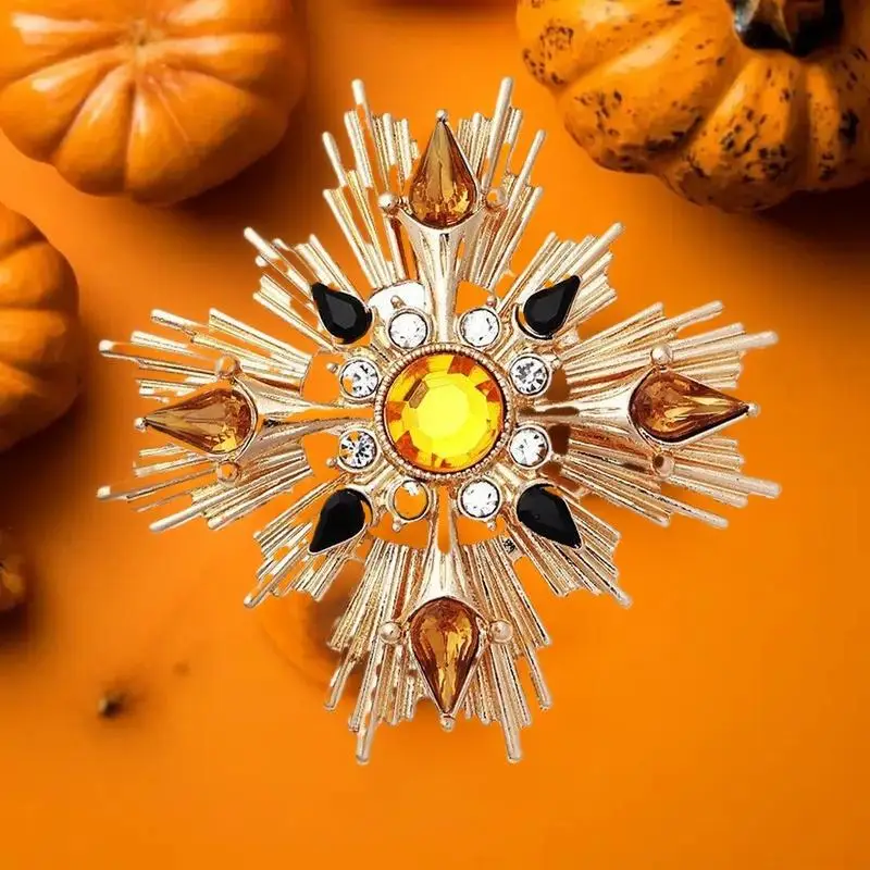 القرون الوسطى خمر الغربية العتيقة بروش الصليب خمر ضوء النجوم كريستال دبوس المرأة معطف الملابس والمجوهرات والاكسسوارات الهدايا