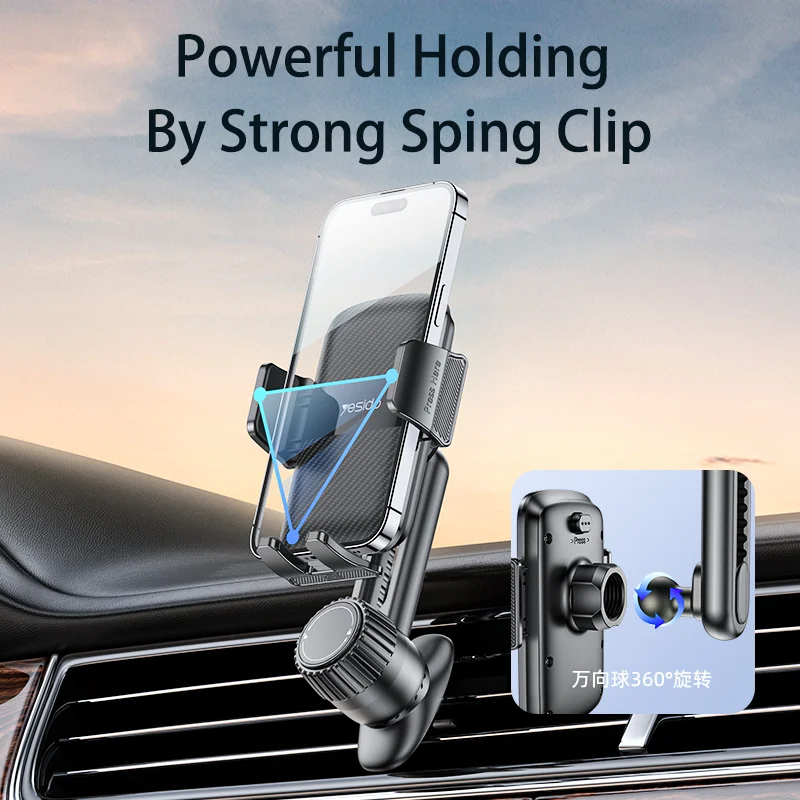 Car phone holder with inverted hook base, car air outlet navigation, air conditioning port, eagle beak clip holder