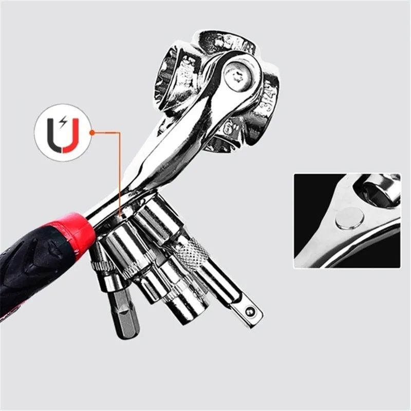 52 In 1 Socket Wrench Set Multifunctional Universal 360 Degree Rotation Torque Bicycle Auto Mechanic Hand Tools