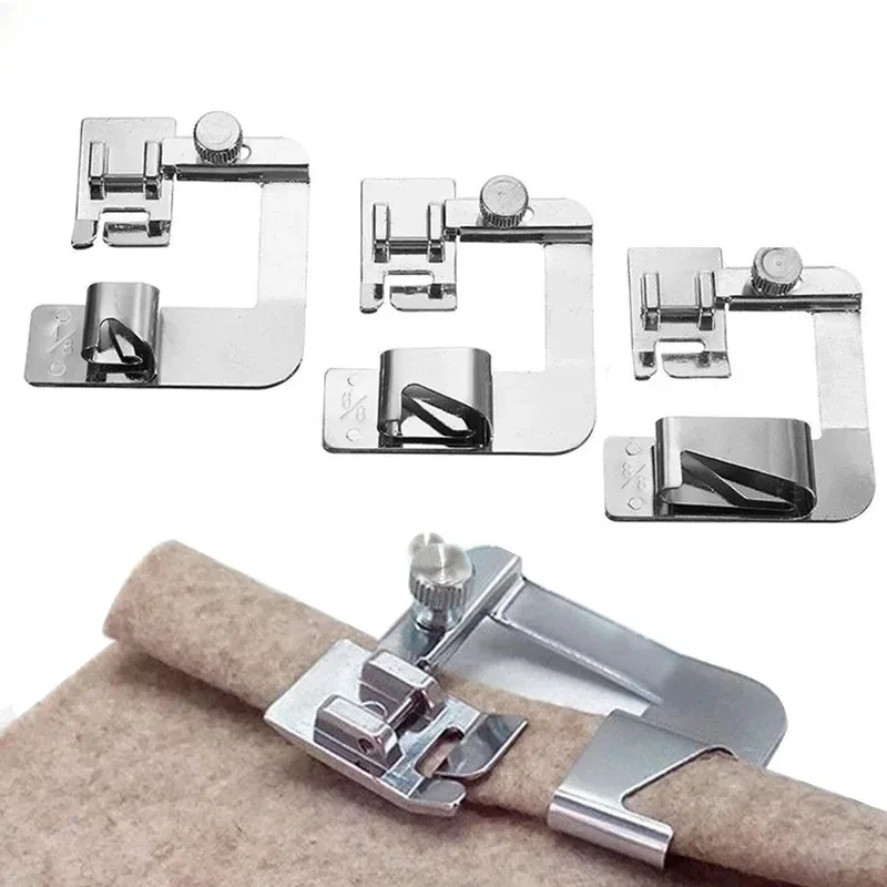 1PC 13 19 22mm Domestic Sewing Machine Foot Presser Foot Rolled Hem Feet For Brother Singer Sew Accessories