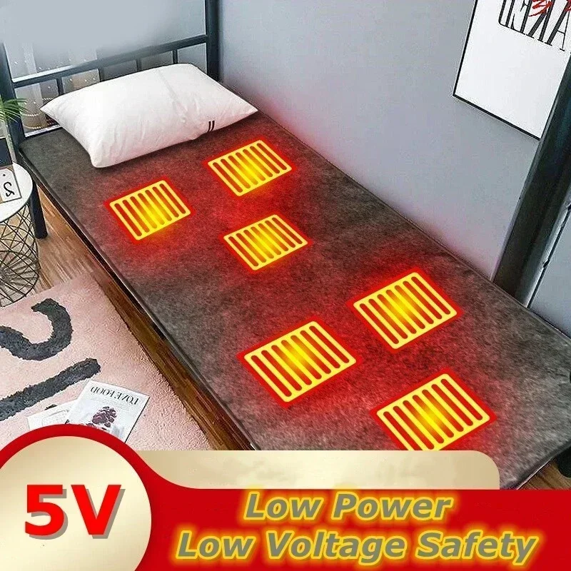 USB Electric Mat Plush Electric Blanket Heating Pad 1/2 Body Warmer Camping Mattress Heated Mat Thermal Pad Heating Sleeping Pad