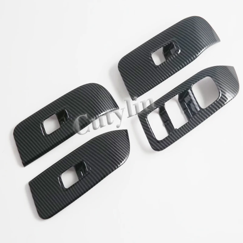 LHD ل MG 4 MG4 EV 2026 2027 ABS ألياف الكربون زجاج نافذة السيارة رفع التبديل لوحة أزرار غطاء الكسوة ملصق الملحقات الداخلية #4