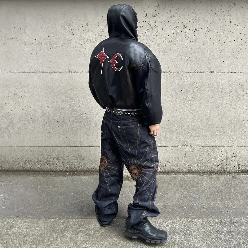 Thug Club New Arrival Niche Streetwear Brand Design - Thickened Warm PU Hooded Leather Jacket with Cotton Lining