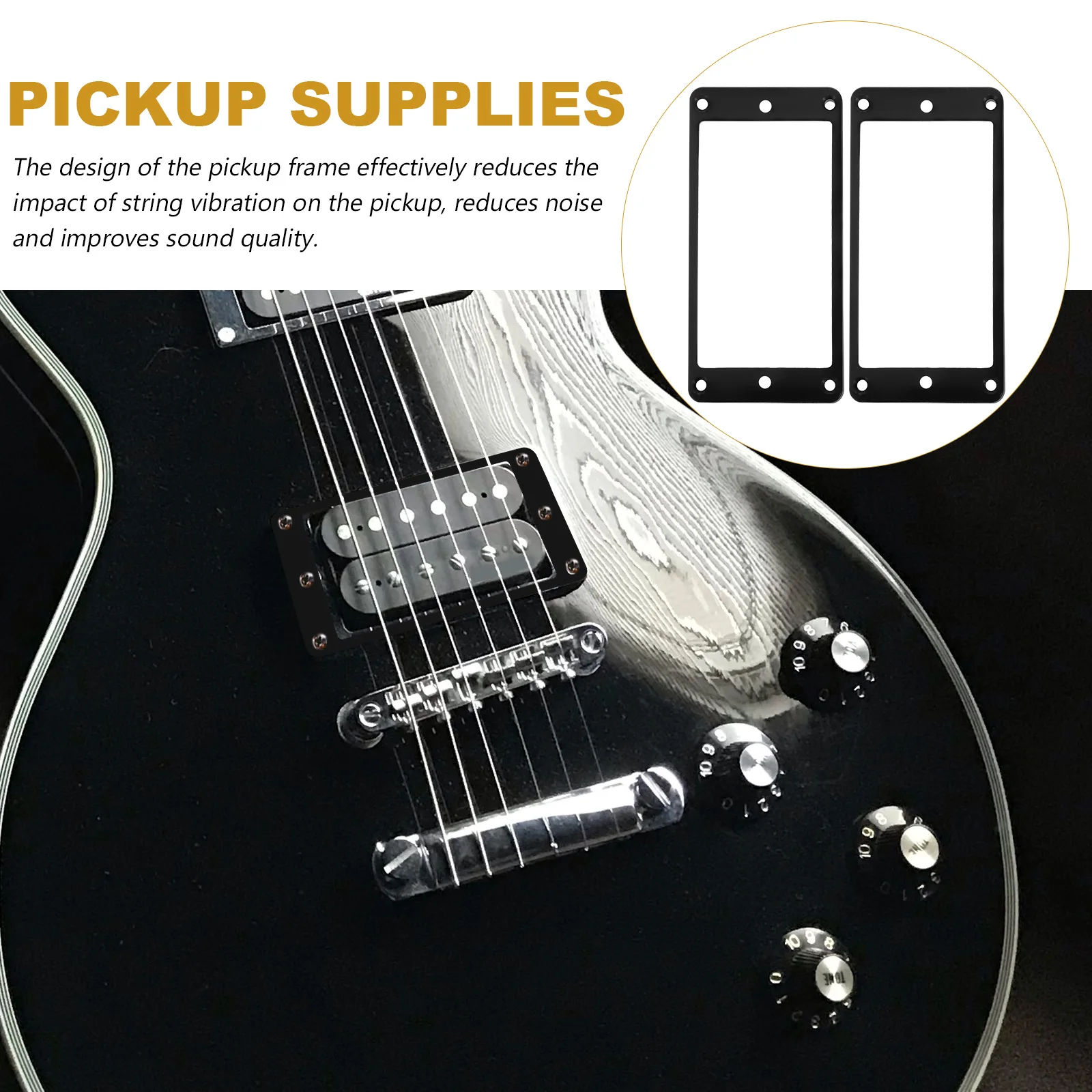 

2 Pcs Pickup Frame Guitar Replacement Parts Frames Rings Electric Mounting Plastic