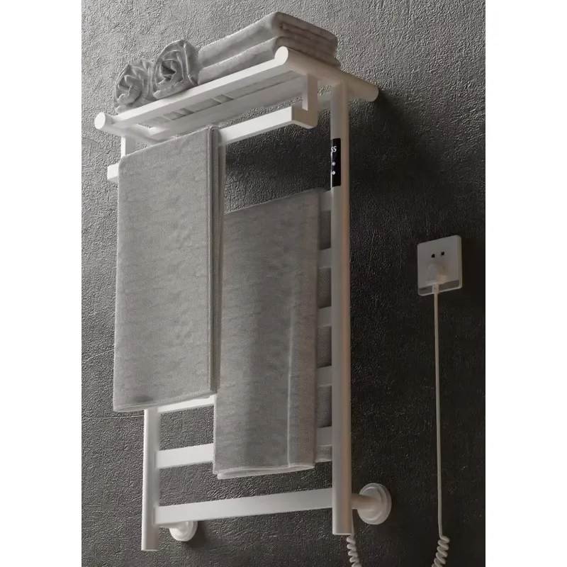 Modern Heated Towel Racks Bathroom Hot Warmer 24h Timer Stainless Steel Wall Mounted Electric Warmers 4 Bars 5 Year Warranty