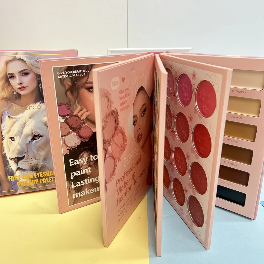 

76 Colors 4 Pages Beauty and Beast Eyeshadow Palette Book Multipurpose Blush Highlight Concealer Eye Shadow Professional Makeup