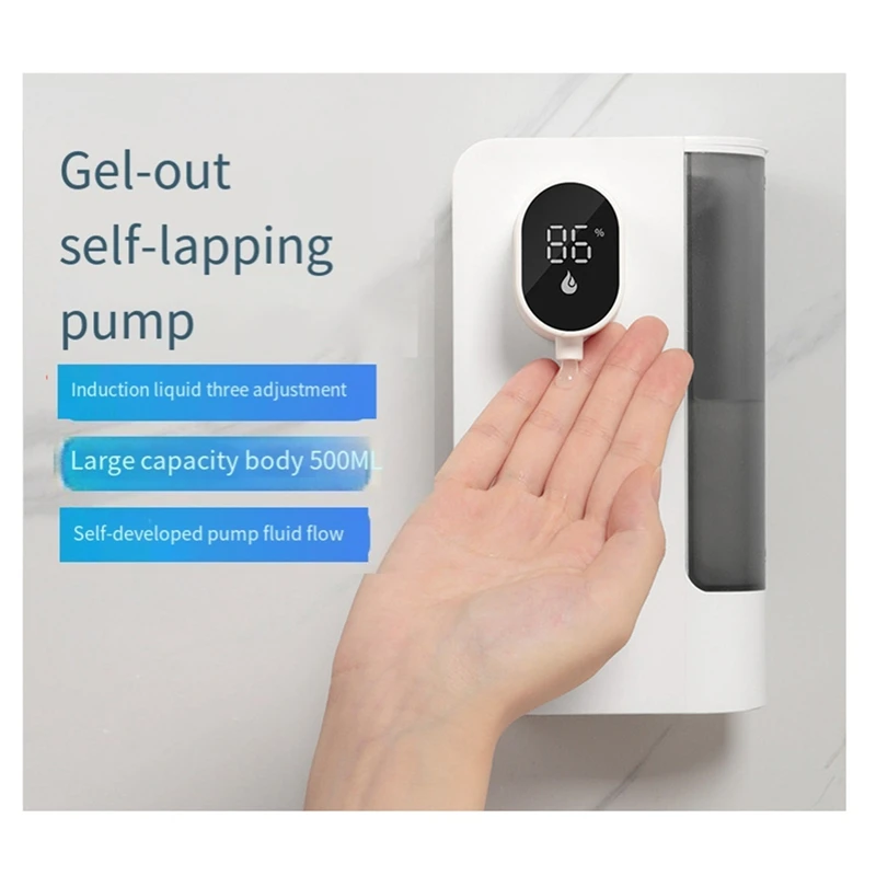 Automatic Liquid Soap Dispenser 500ML Wall Mount Soap Dispenser, Touchless Hand&Dish Soap Dispenser For Bathroom