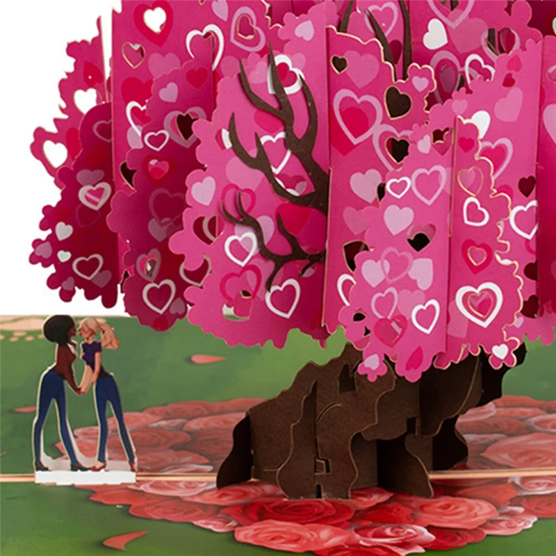 Valentine's Day Up Card, 3D Greeting Card For Valentines Day, Wedding, Anniversary, Engagement, For Man Woman D Easy To Use-