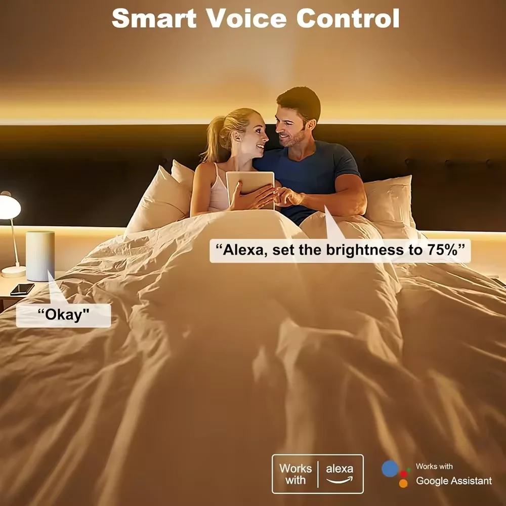 Zigbee3.0 DC12V COB Светодиодная лента 320 светодиодов/м Высокая плотность Гибкий FOB COB Светодиодный светильник Теплая природа Холодный белый Линейный с регулируемой яркостью
