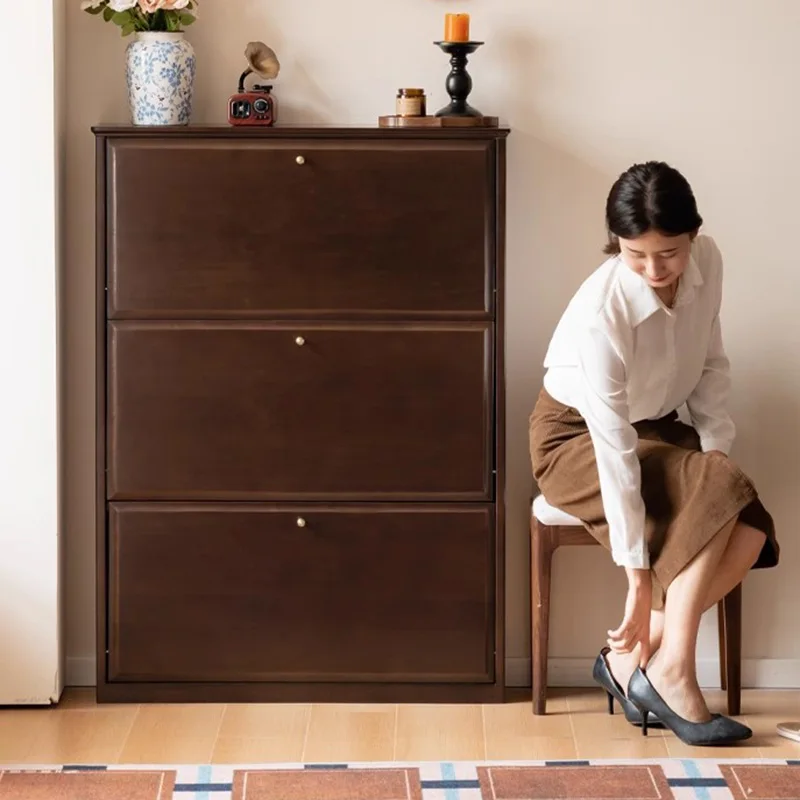 

Wooden Big Size Shoe Cabinet Salon Events Save Space Minimalist Luxury Relaxing Shoe Shelf Organizer Gabinete Home Decoration