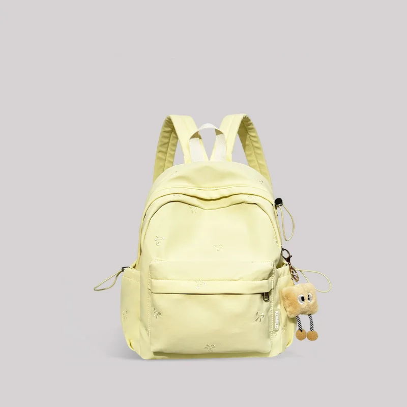 Solid Color Versatile Simple Schoolbag Korean Version of Girl Student Class Backpack Large Capacity Travel Backpack