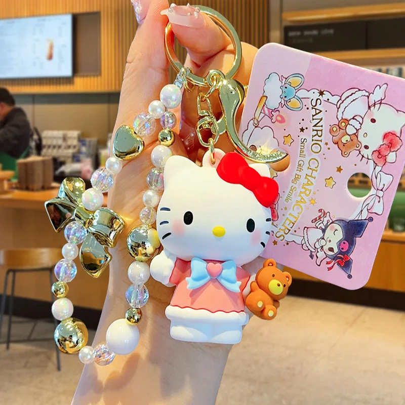 

Sanrio Cartoon Hello Kitty Keychain Cute Melody Kuromi Cinnamoroll Pendant Decor Keyring Jewelry Girl Gift Toy